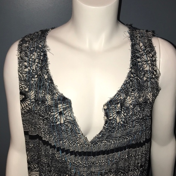 Free People one paradise stars tank pin-tucked embroidered tank triple tie back - Picture 4 of 9